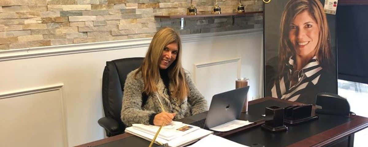 Kim Wirtz, a real estate agent, inside her office